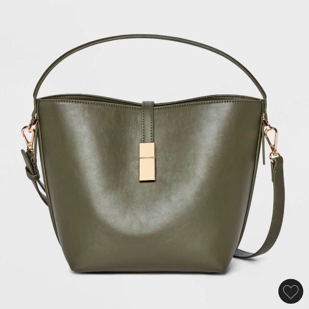 a new day Olive Green Crossbody Satchel Handbag NWT
